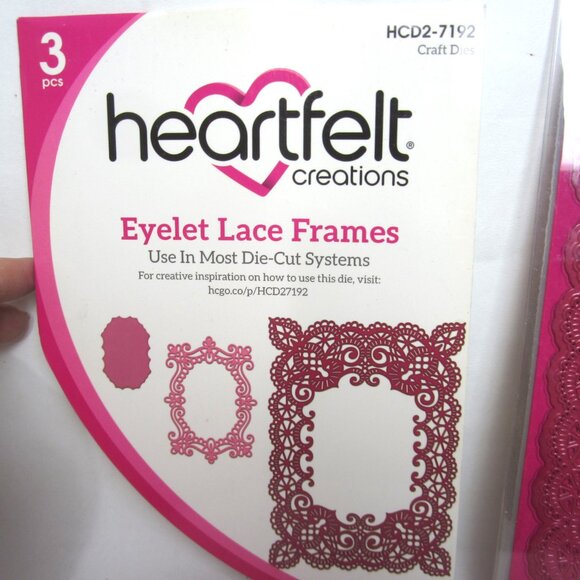Heartfelt Creations Eyelet Lace Frames Craft Dies HCD2-7192 Lacy Rectangle - Picture 2 of 3